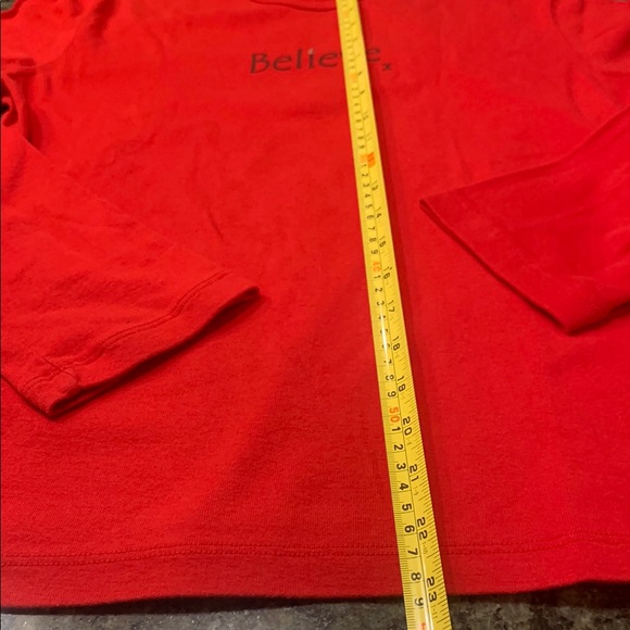 Red Long Sleeve Crew Neck Tee - Picture 6 of 9